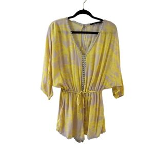 😊Ark & Co Yellow Cream Romper Sz S